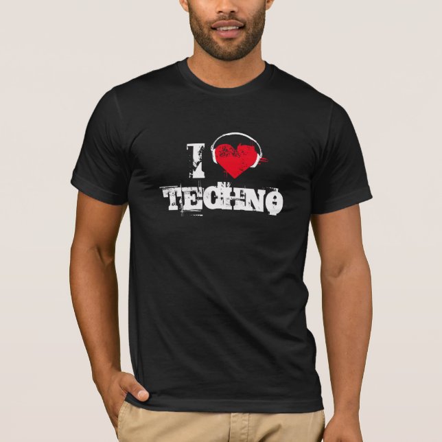 Camiseta Eu amo o techno (Frente)