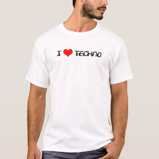 Camiseta Eu amo o techno