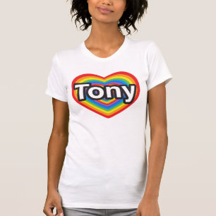 Camiseta Eu amo o Tony. Eu te amo, Tony. Coração
