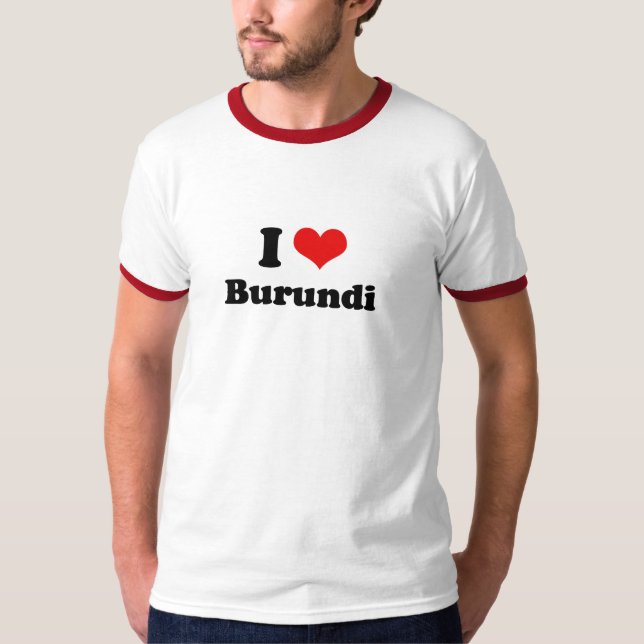 Camiseta Eu amo o Tshirt de Burundi (Frente)