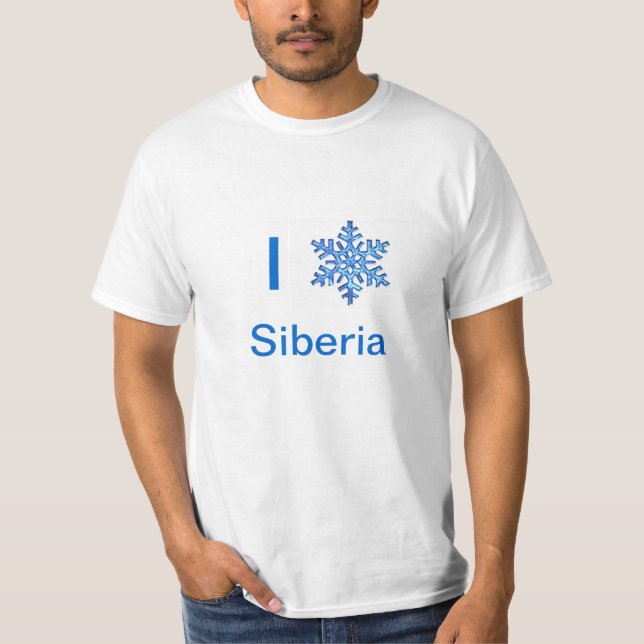 Camiseta Eu amo o Tshirt de Sibéria (Frente)