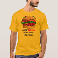 Eu amo o Tshirt do hamburguer