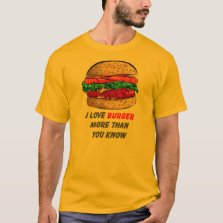 Camiseta Eu amo o Tshirt do hamburguer