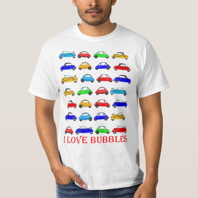 Camiseta Eu amo o tshirt dos carros da bolha (Frente)