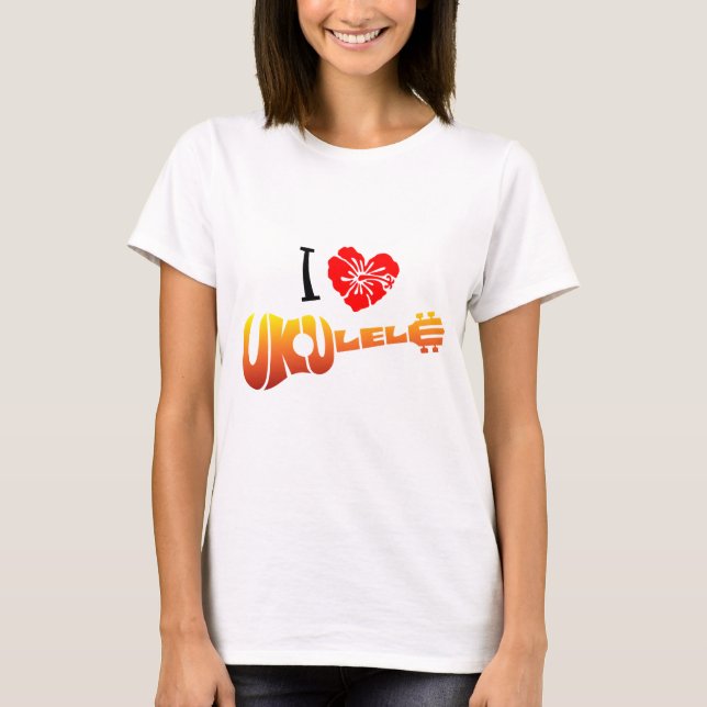 Camiseta Eu amo o Ukulele (Frente)
