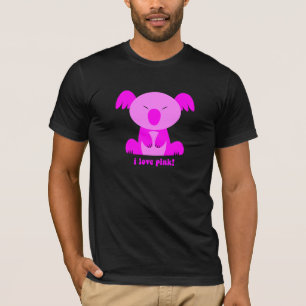 Camiseta Eu amo o urso de Koala cor-de-rosa