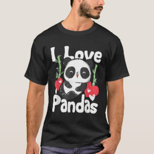 Camiseta Eu Amo O Urso De Panda Pandas Kawaii