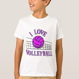 Camiseta Eu amo o voleibol, pinkpurple