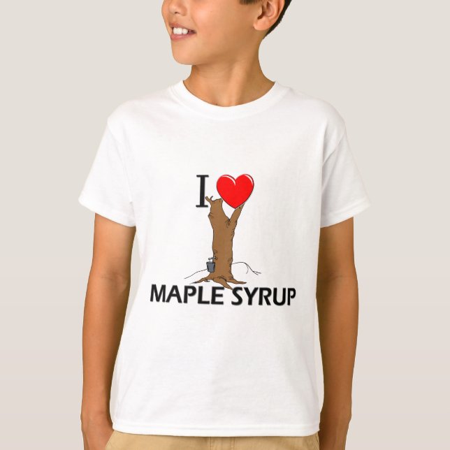 Camiseta Eu amo o xarope de bordo (Frente)
