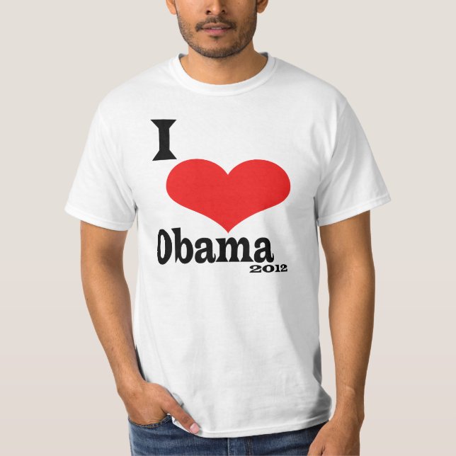 Camiseta Eu amo Obama 2012 (Frente)