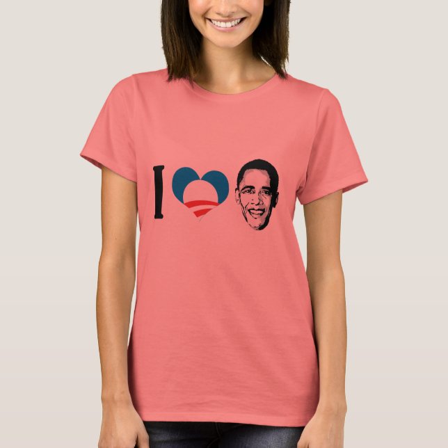 Camiseta Eu amo Obama azul (Frente)
