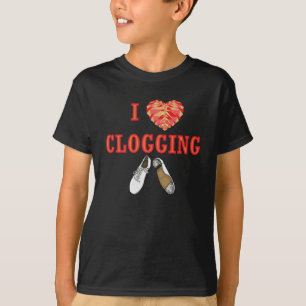 Camiseta Eu amo obstruir miúdos dos dançarinos do coraç