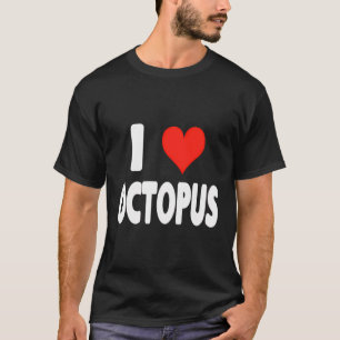 Camiseta Eu Amo Octopus - Animal de zoológico bonitinho