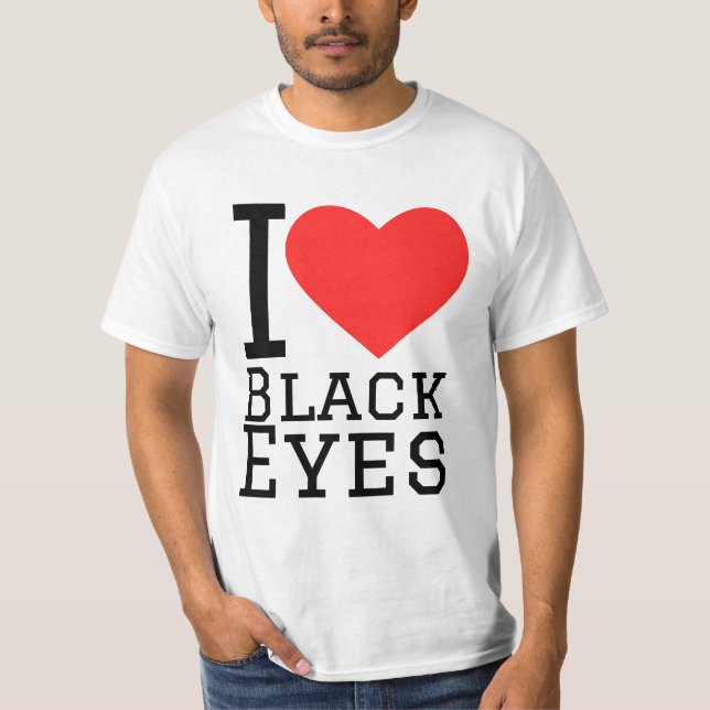 Camiseta Eu amo olhos pretos (Frente)