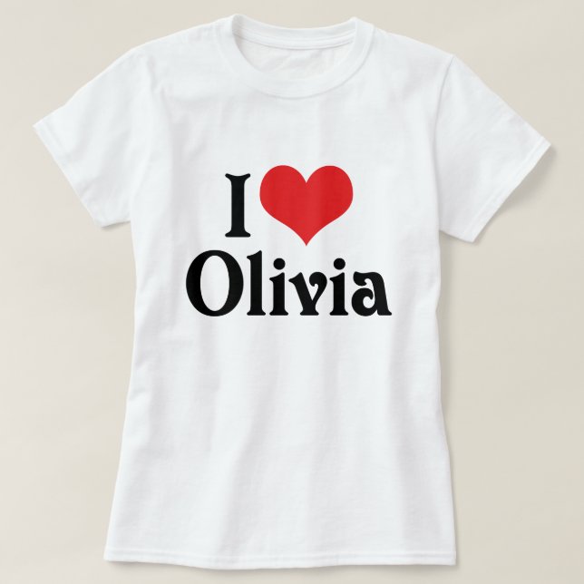 Camiseta Eu Amo Olivia (Frente do Design)