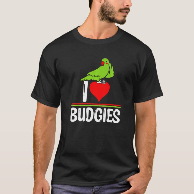 Camiseta Eu Amo Orçamentos Cute Bird Meme Papagaio Mãe Pai (Frente)