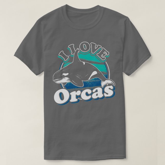 Camiseta Eu Amo Orcas Orca (Frente do Design)