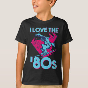 Camiseta Eu Amo Os Anos 80, Esqui Retro Vintage 80s 90s O