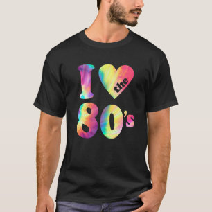 Camiseta Eu Amo Os Anos 80 Fantasia de Festa Retro dos Anos