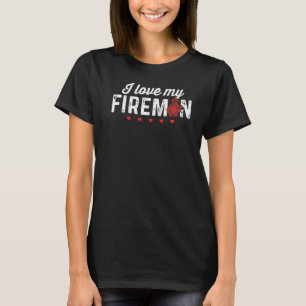Camiseta Eu Amo Os Bombeiros Bombeiros Mulheres