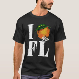 Camiseta Eu Amo os Estados Unidos da Fruta Laranja da Flóri