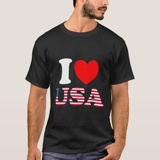Camiseta Eu Amo os EUA  (Frente)