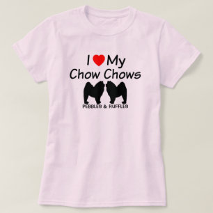 Camiseta Eu Amo Os Meus Dois Cachorros De Chow