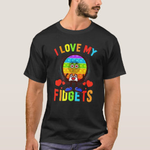 Camiseta Eu Amo Os Meus Fidgets Engraçados Brinquedos Miúda