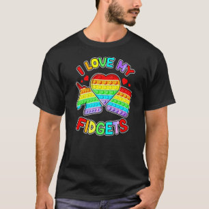 Camiseta Eu Amo Os Meus Fidgets Pop Do Fidget Toy Colorir P