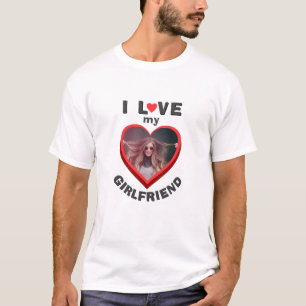 Camiseta Eu amo os meus Namorada Heart Photo Men