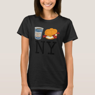 Camiseta Eu Amo Ovo De Bacon Em Nova York E Queijo E Café
