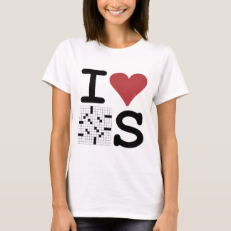 Camiseta Eu amo palavras cruzadas roupa e acessórios