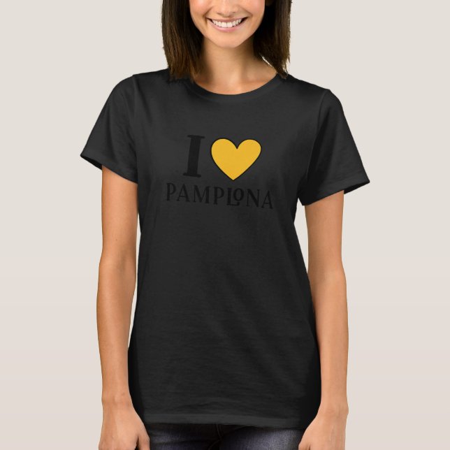 Camiseta Eu Amo Pamplona Espanha Premium (Frente)