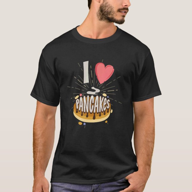Camiseta Eu amo Pancakes Pancake 1 (Frente)