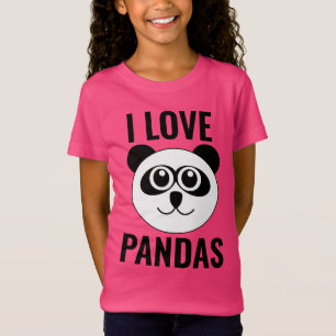 CAMISETA EU AMO PANDA BATER GAROTAS DE T-SHIRLS
