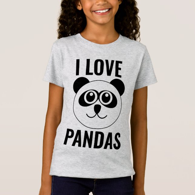 CAMISETA EU AMO PANDA BATER GAROTAS T-SHIRLS (Frente)