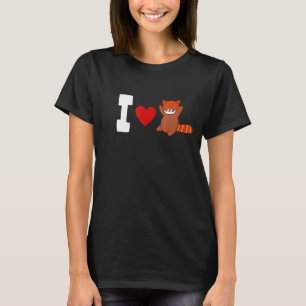 Camiseta Eu Amo Panda Vermelha Fresca Vermelha Panda Vermel