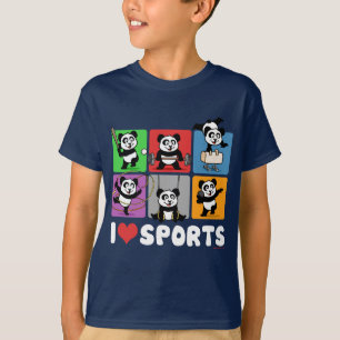 Camiseta Eu amo pandas dos esportes