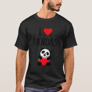Camiseta Eu Amo Pandas I Heart Pandas Panda Bear Lover Bear