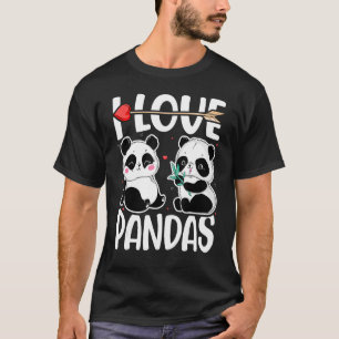Camiseta Eu Amo Pandas Panda Bear