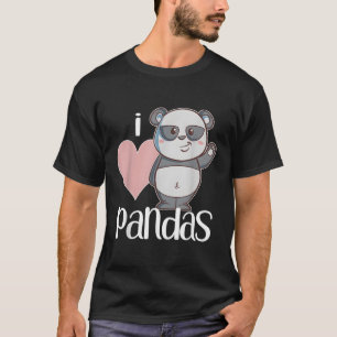 Camiseta Eu Amo Pandas Panda Para