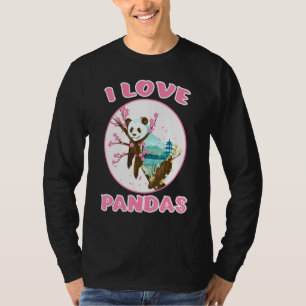 Camiseta Eu Amo Pandas Sweet Dizendo Rapariga Panda Bear Ja
