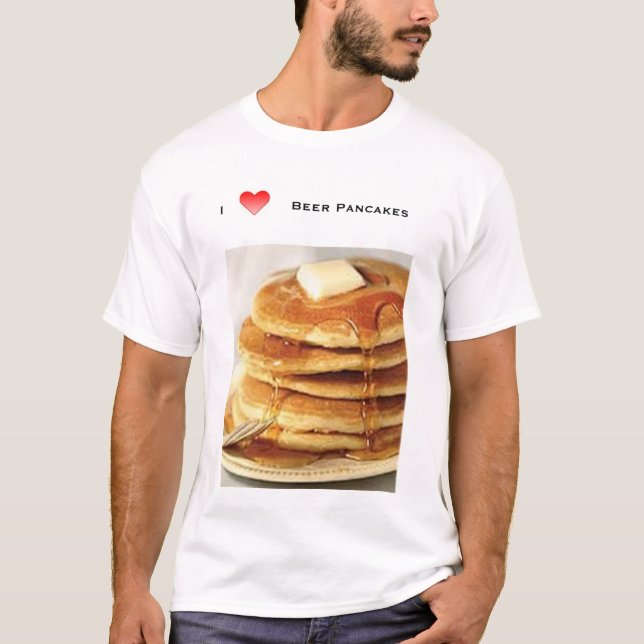Camiseta eu amo panquecas da cerveja (Frente)