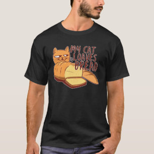 Camiseta Eu Amo Pão Como Meu Gato Faz Pão Gato Pu