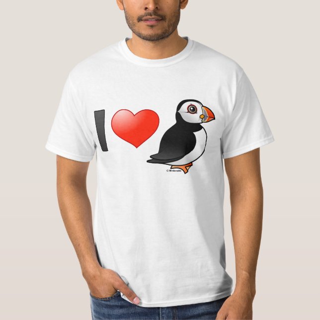 Camiseta Eu amo papagaio-do-mar (Frente)