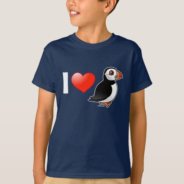 Camiseta Eu amo papagaio-do-mar (Frente)
