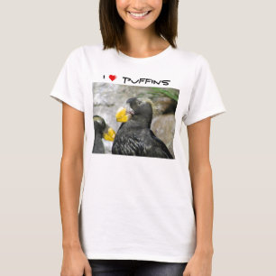 Camiseta Eu amo papagaio-do-mar (o fundo claro)