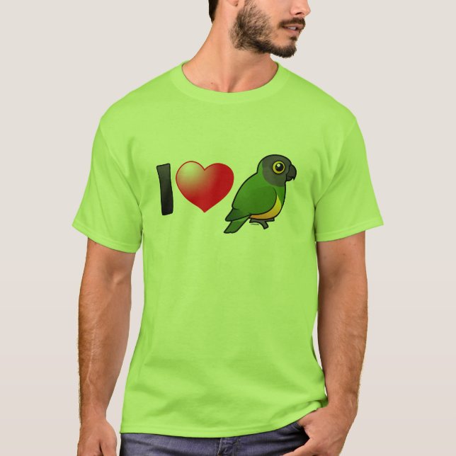 Camiseta Eu amo papagaios de Senegal (Frente)