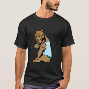 Camiseta Eu Amo Papai Pitbull Cachorro Eu Amo Papai Tatuage