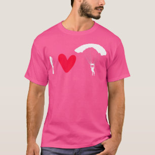 Camiseta Eu Amo Paracaidismo Para Paracaidista Esportes Aér